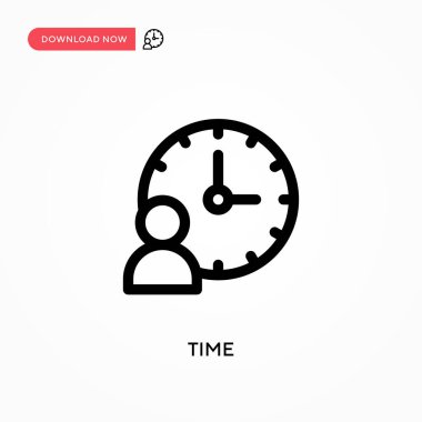 Zaman Basit vektör simgesi. Web sitesi veya mobil uygulama için modern, basit düz vektör çizimi
