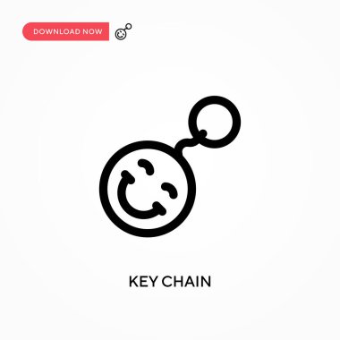 Anahtar zinciri basit vektör simgesi. Web sitesi veya mobil uygulama için modern, basit düz vektör çizimi