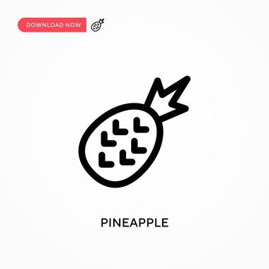 Ananas Basit vektör simgesi. Web sitesi veya mobil uygulama için modern, basit düz vektör çizimi