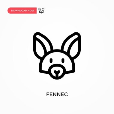 Fennec Basit vektör simgesi. Web sitesi veya mobil uygulama için modern, basit düz vektör çizimi