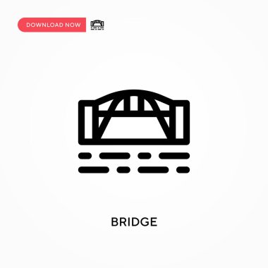 Köprü basit vektör simgesi. Web sitesi veya mobil uygulama için modern, basit düz vektör çizimi
