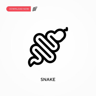 Yılan Basit vektör simgesi. Web sitesi veya mobil uygulama için modern, basit düz vektör çizimi