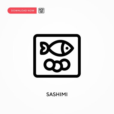 Sade Sashimi vektör simgesi. Web sitesi veya mobil uygulama için modern, basit düz vektör çizimi
