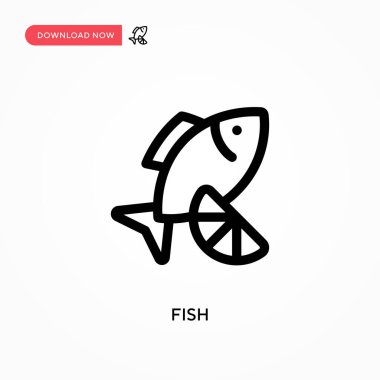 Fish Simple vektör simgesi. Web sitesi veya mobil uygulama için modern, basit düz vektör çizimi
