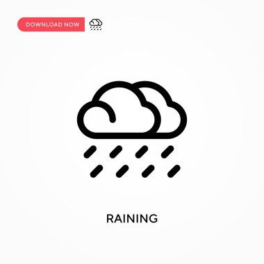 Basit vektör simgesi yağmuru. Web sitesi veya mobil uygulama için modern, basit düz vektör çizimi