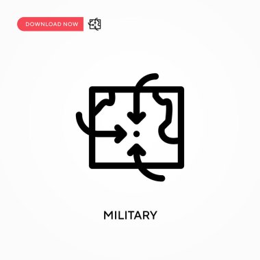 Askeri basit vektör ikonu. Web sitesi veya mobil uygulama için modern, basit düz vektör çizimi