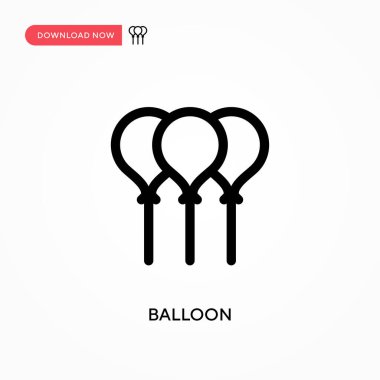 Balon Basit vektör simgesi. Web sitesi veya mobil uygulama için modern, basit düz vektör çizimi