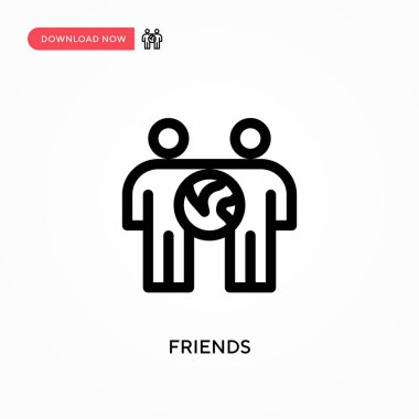 Friends Basit vektör simgesi. Web sitesi veya mobil uygulama için modern, basit düz vektör çizimi