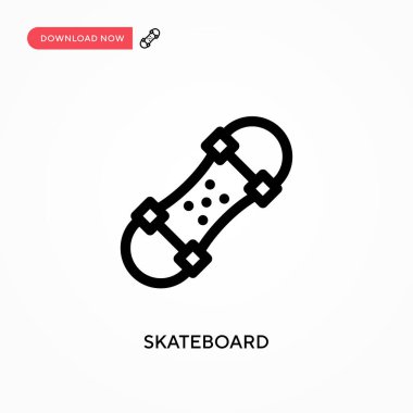 Kaykay basit vektör simgesi. Web sitesi veya mobil uygulama için modern, basit düz vektör çizimi