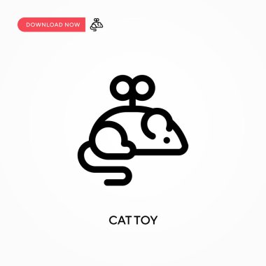 Kedi oyuncağı Basit vektör simgesi. Web sitesi veya mobil uygulama için modern, basit düz vektör çizimi