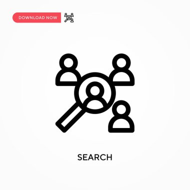 Basit vektör simgesini ara. Web sitesi veya mobil uygulama için modern, basit düz vektör çizimi