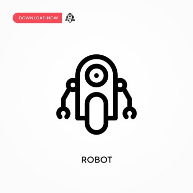 Robot Basit vektör simgesi. Web sitesi veya mobil uygulama için modern, basit düz vektör çizimi