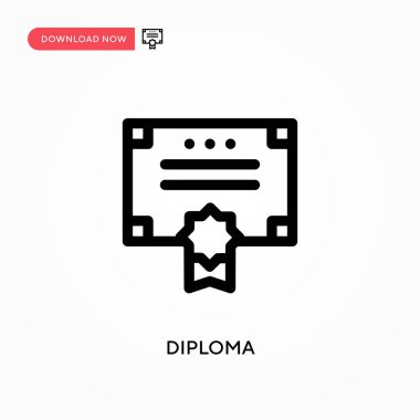 Diploma basit vektör simgesi. Web sitesi veya mobil uygulama için modern, basit düz vektör çizimi