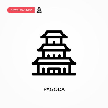 Pagoda Basit vektör simgesi. Web sitesi veya mobil uygulama için modern, basit düz vektör çizimi
