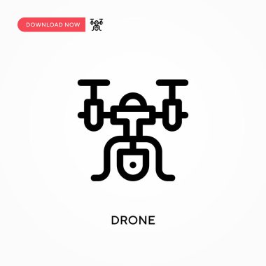 Drone Basit vektör simgesi. Web sitesi veya mobil uygulama için modern, basit düz vektör çizimi
