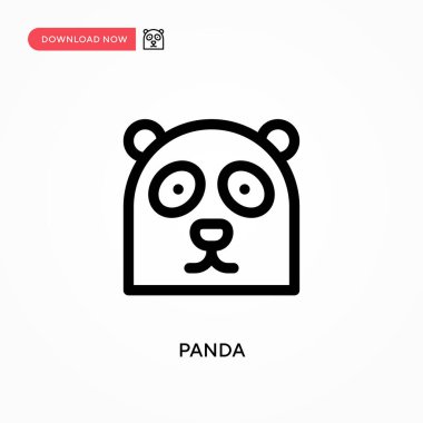 Panda Basit vektör simgesi. Web sitesi veya mobil uygulama için modern, basit düz vektör çizimi