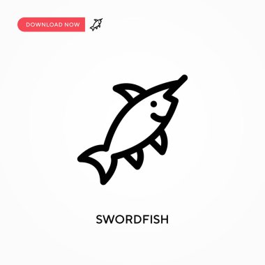Kılıçbalığı basit vektör simgesi. Web sitesi veya mobil uygulama için modern, basit düz vektör çizimi