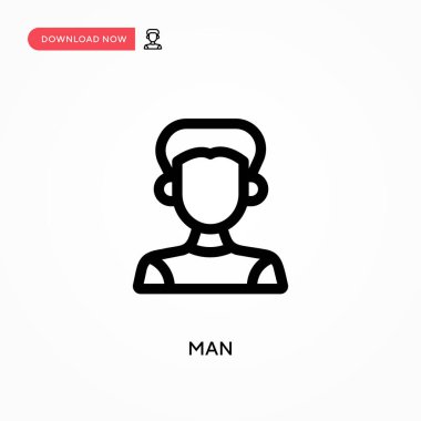 Basit erkek vektör simgesi. Web sitesi veya mobil uygulama için modern, basit düz vektör çizimi