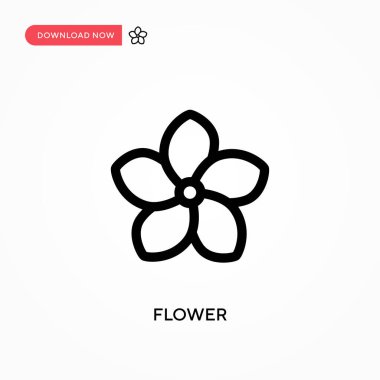 Çiçek Basit vektör simgesi. Web sitesi veya mobil uygulama için modern, basit düz vektör çizimi