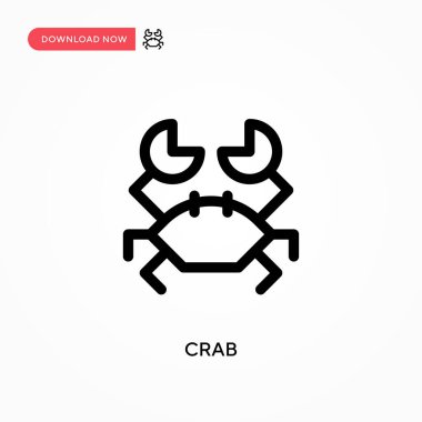 Yengeç Basit vektör simgesi. Web sitesi veya mobil uygulama için modern, basit düz vektör çizimi