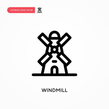 Windmill Basit vektör simgesi. Web sitesi veya mobil uygulama için modern, basit düz vektör çizimi