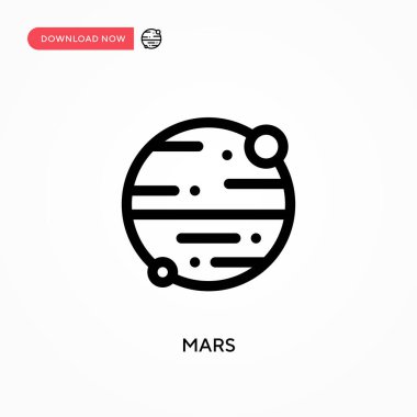 Mars basit vektör simgesi. Web sitesi veya mobil uygulama için modern, basit düz vektör çizimi