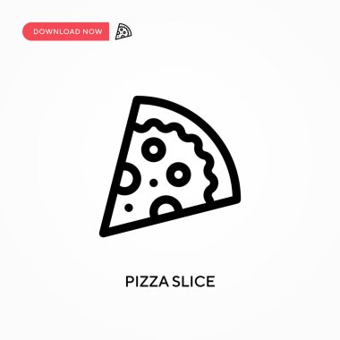 Pizza dilimi basit vektör simgesi. Web sitesi veya mobil uygulama için modern, basit düz vektör çizimi
