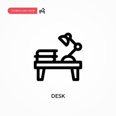 Masa Basit vektör simgesi. Web sitesi veya mobil uygulama için modern, basit düz vektör çizimi