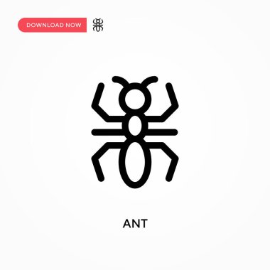 Karınca Basit vektör simgesi. Web sitesi veya mobil uygulama için modern, basit düz vektör çizimi