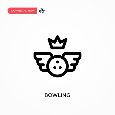 Bowling basit vektör simgesi. Web sitesi veya mobil uygulama için modern, basit düz vektör çizimi
