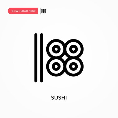 Suşi basit vektör simgesi. Web sitesi veya mobil uygulama için modern, basit düz vektör çizimi