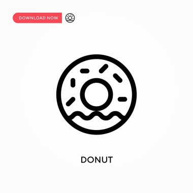 Donut Basit vektör simgesi. Web sitesi veya mobil uygulama için modern, basit düz vektör çizimi