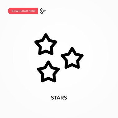 Stars Basit vektör simgesi. Web sitesi veya mobil uygulama için modern, basit düz vektör çizimi