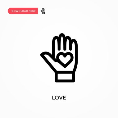 Love Simple vektör simgesi. Web sitesi veya mobil uygulama için modern, basit düz vektör çizimi