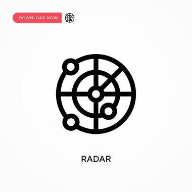Radar Basit vektör simgesi. Web sitesi veya mobil uygulama için modern, basit düz vektör çizimi