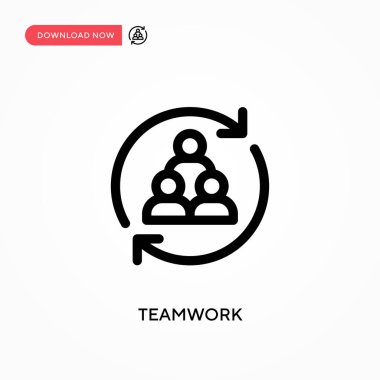 Takım çalışması basit vektör simgesi. Web sitesi veya mobil uygulama için modern, basit düz vektör çizimi