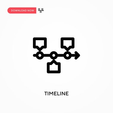Zaman çizgisi Basit vektör simgesi. Web sitesi veya mobil uygulama için modern, basit düz vektör çizimi
