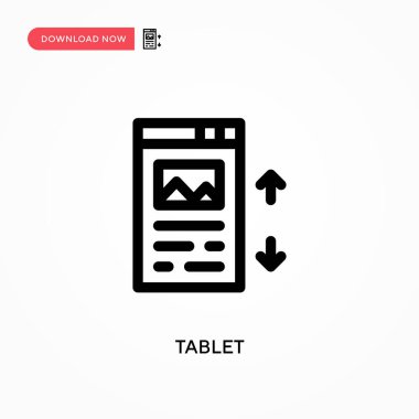Tablet Basit vektör simgesi. Web sitesi veya mobil uygulama için modern, basit düz vektör çizimi