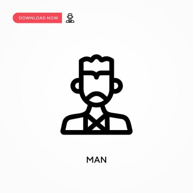 Basit erkek vektör simgesi. Web sitesi veya mobil uygulama için modern, basit düz vektör çizimi