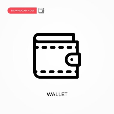 Cüzdan Basit vektör simgesi. Web sitesi veya mobil uygulama için modern, basit düz vektör çizimi