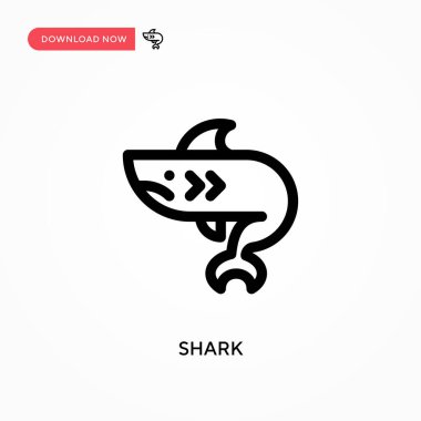 Köpek balığı basit vektör simgesi. Web sitesi veya mobil uygulama için modern, basit düz vektör çizimi