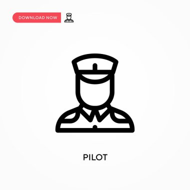 Pilot Basit vektör simgesi. Web sitesi veya mobil uygulama için modern, basit düz vektör çizimi
