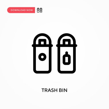 Çöp kutusu basit vektör simgesi. Web sitesi veya mobil uygulama için modern, basit düz vektör çizimi