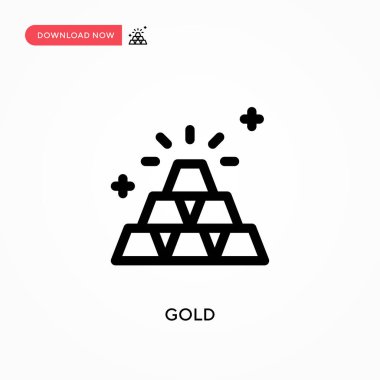 Altın basit vektör simgesi. Web sitesi veya mobil uygulama için modern, basit düz vektör çizimi
