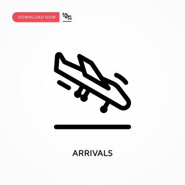 Geliş Basit vektör simgesi. Web sitesi veya mobil uygulama için modern, basit düz vektör çizimi