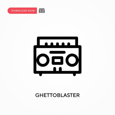 Ghettoblaster Basit vektör simgesi. Web sitesi veya mobil uygulama için modern, basit düz vektör çizimi