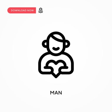 Basit erkek vektör simgesi. Web sitesi veya mobil uygulama için modern, basit düz vektör çizimi