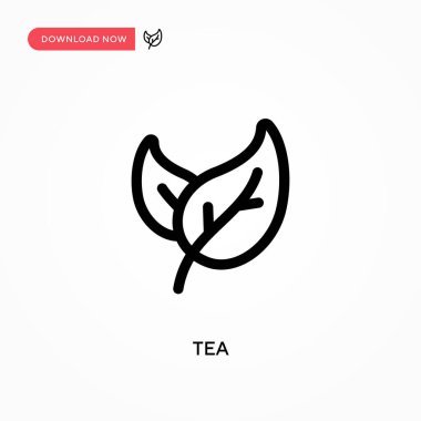 Basit çay vektör simgesi. Web sitesi veya mobil uygulama için modern, basit düz vektör çizimi
