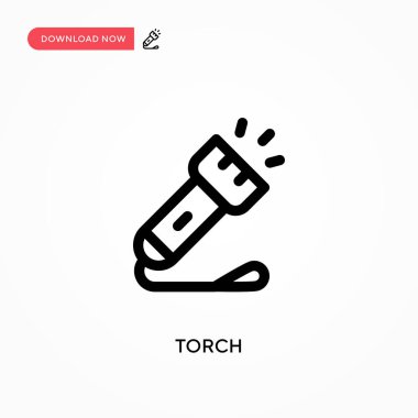 Meşale Basit vektör simgesi. Web sitesi veya mobil uygulama için modern, basit düz vektör çizimi