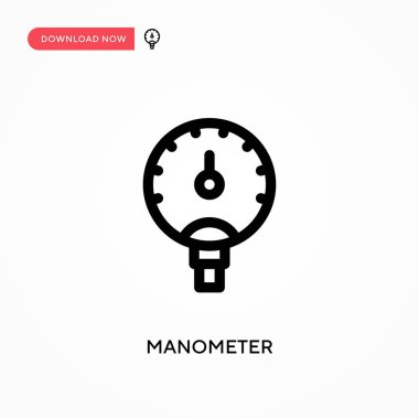 Manometre Basit vektör simgesi. Web sitesi veya mobil uygulama için modern, basit düz vektör çizimi